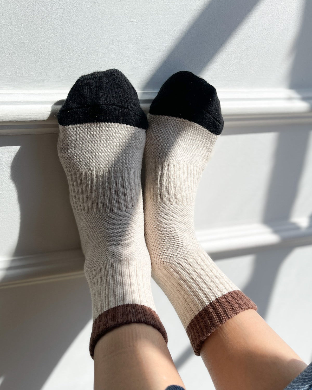 Colour Block Girlfriend Socks Black Coffee