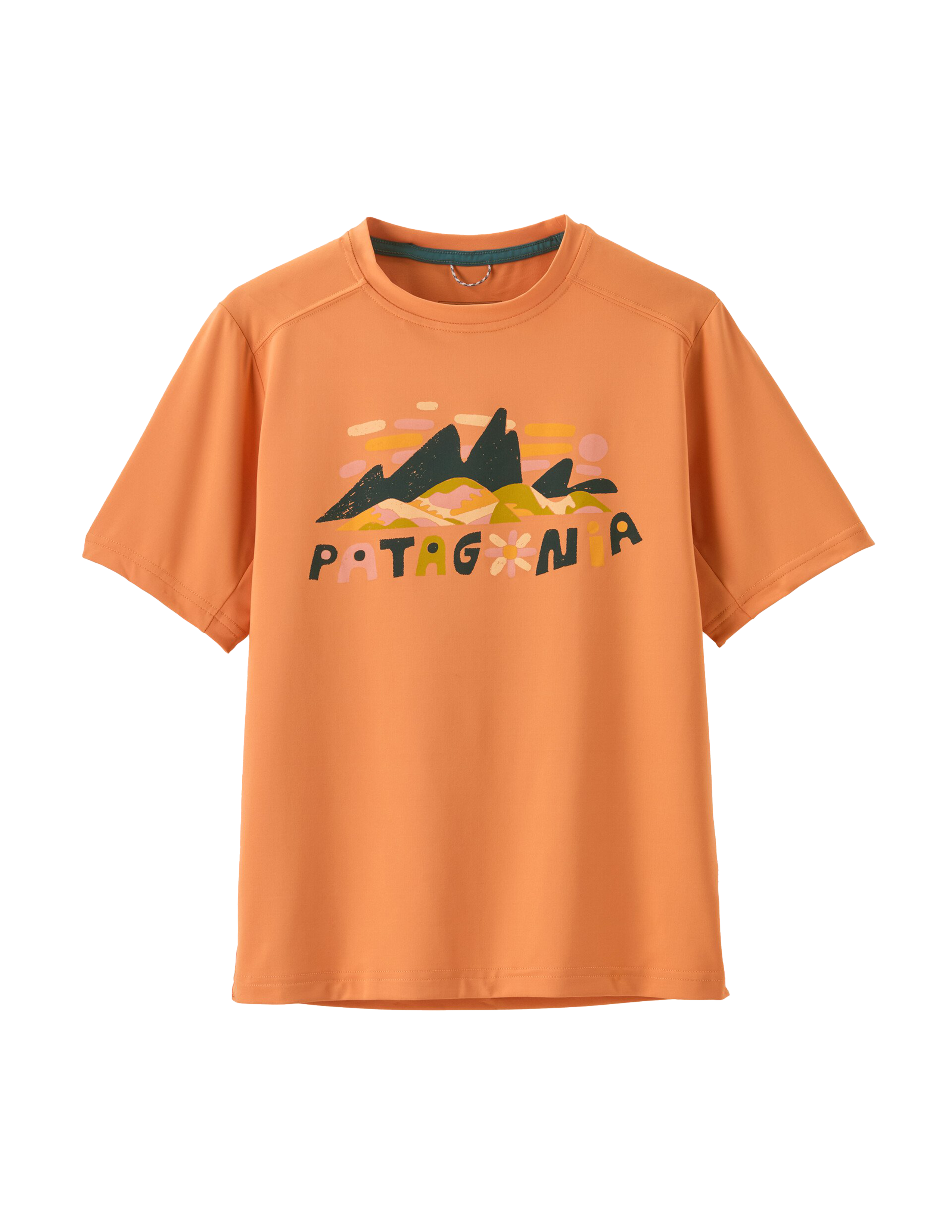 Kid's Capilene Silkweight T-Shirt Fitz Roy Superbloom: Heirloom Peach