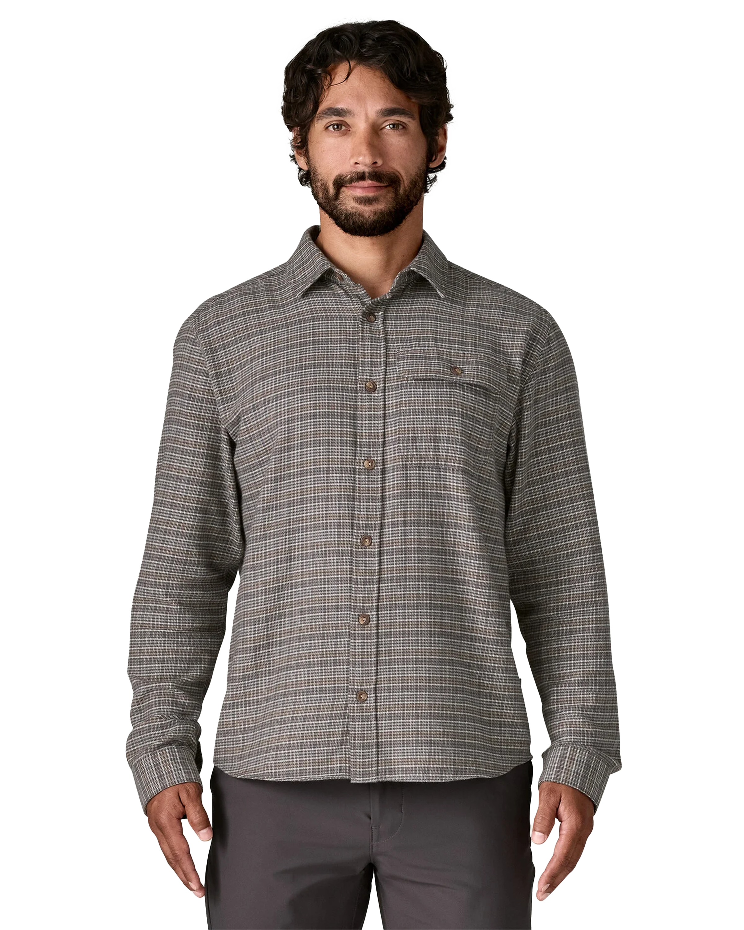Men's Longsleeve Lightweight Fjord Flannel Shirt Tracks: Noble Grey