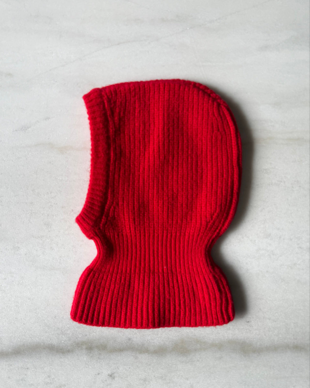 Billy Bamboo Chunky Rib Fuzzy Wool Balaclava - Red Apple product view