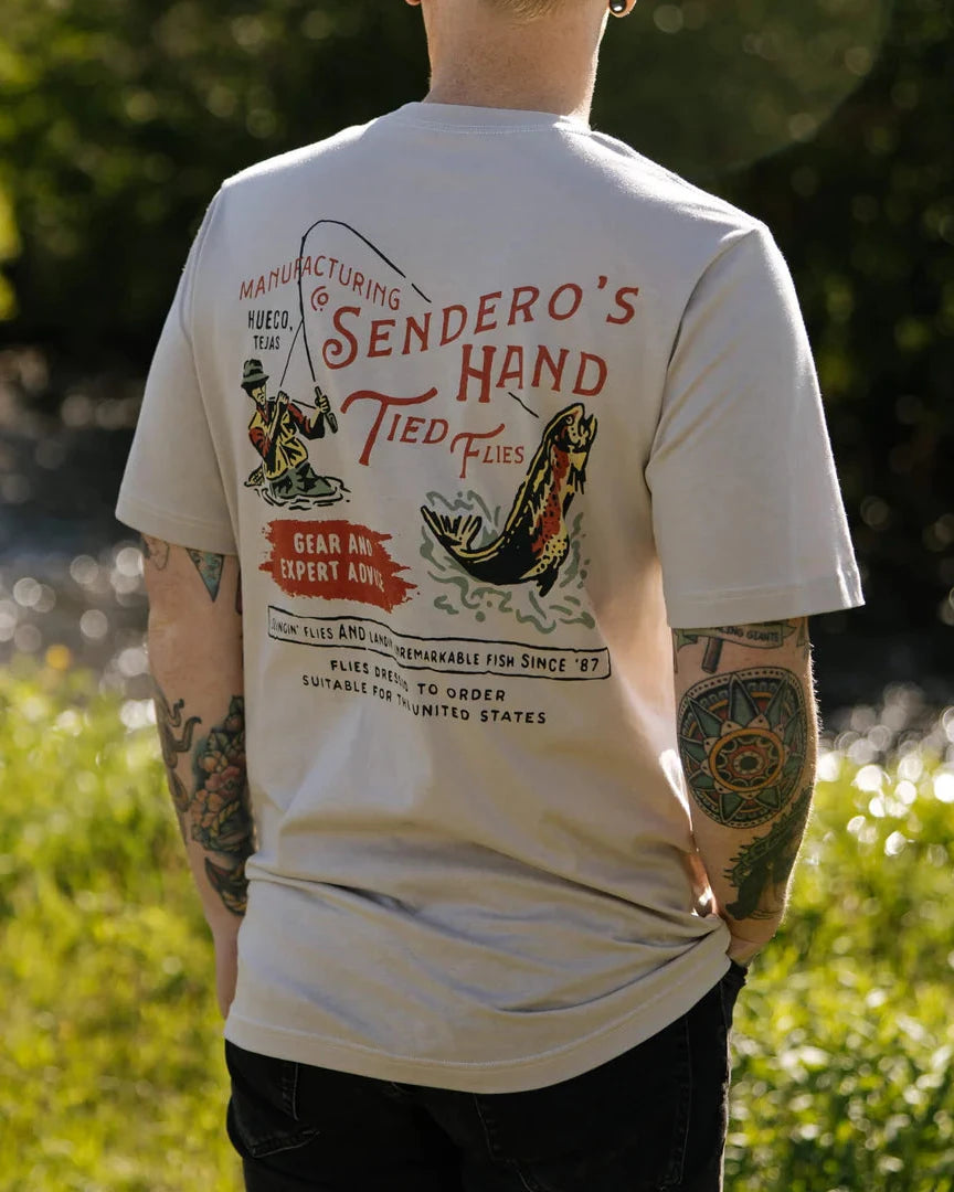 Hand Tied Flies T-Shirt - Sand