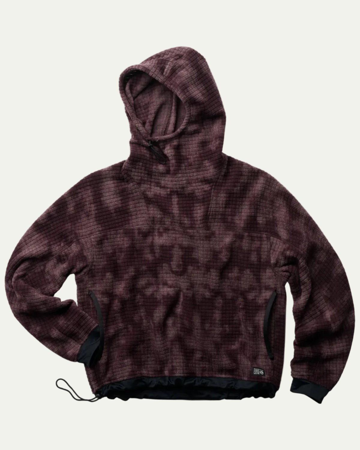 Mountain Hardwear Summit Grid Big Grid Hoody in Deep Mulberry Shadowdye Print, front product-only view