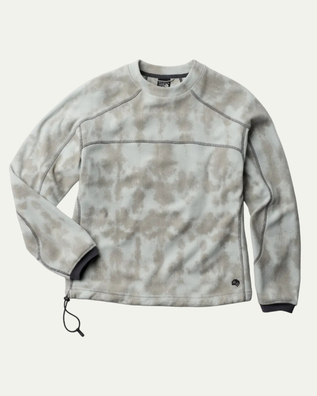 Mountain Hardwear Microchill Pullover Crew in Gamma Grey Shadowdye Print, front product-only view