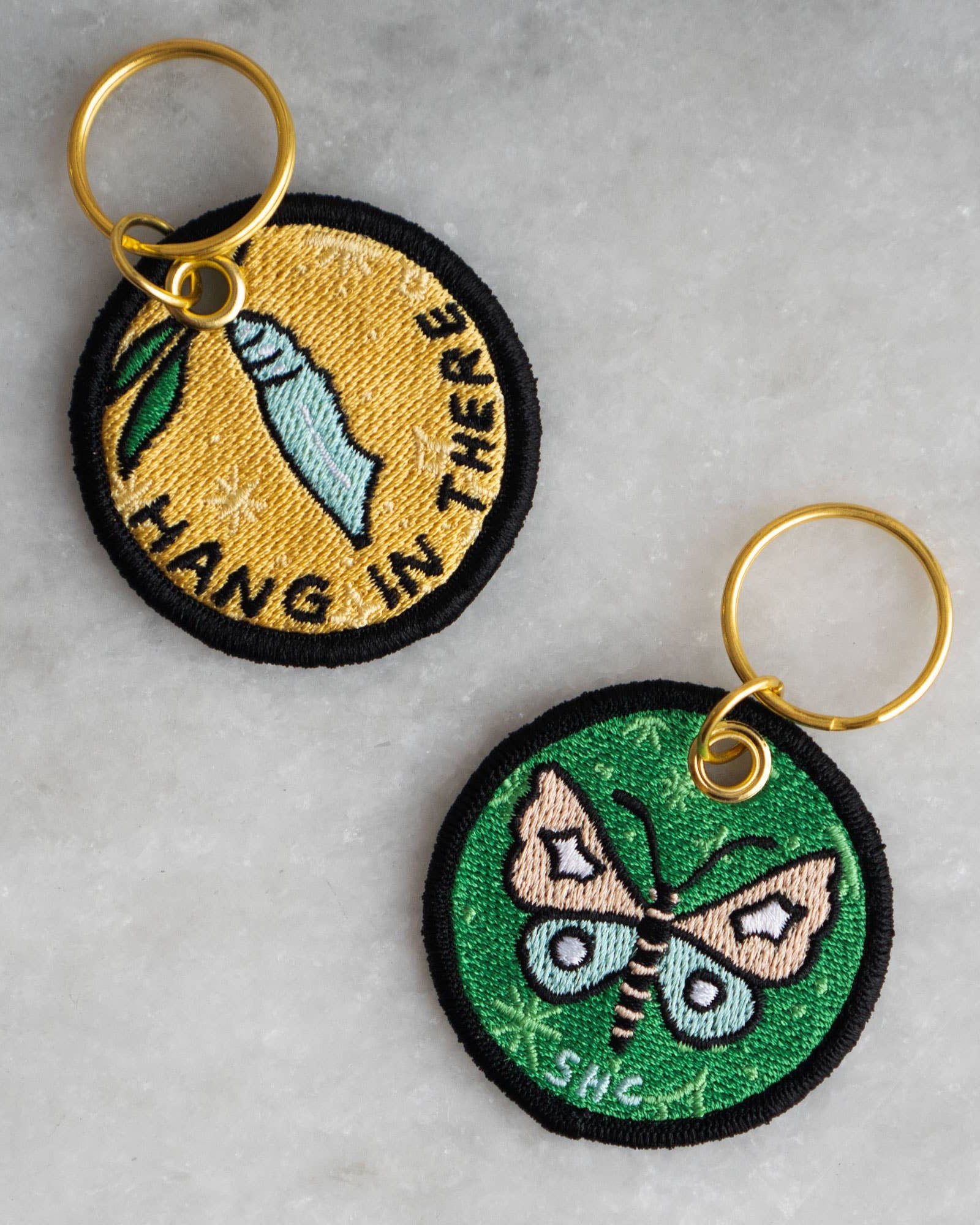 Hang in There (Cocoon) - Embroidered Keychain