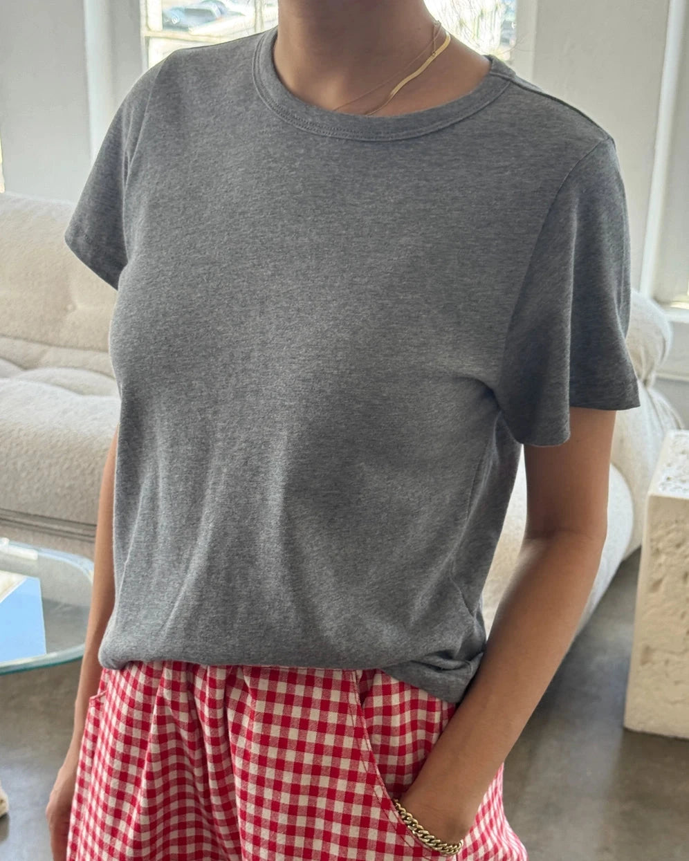 Little Boy Tee Melange Grey