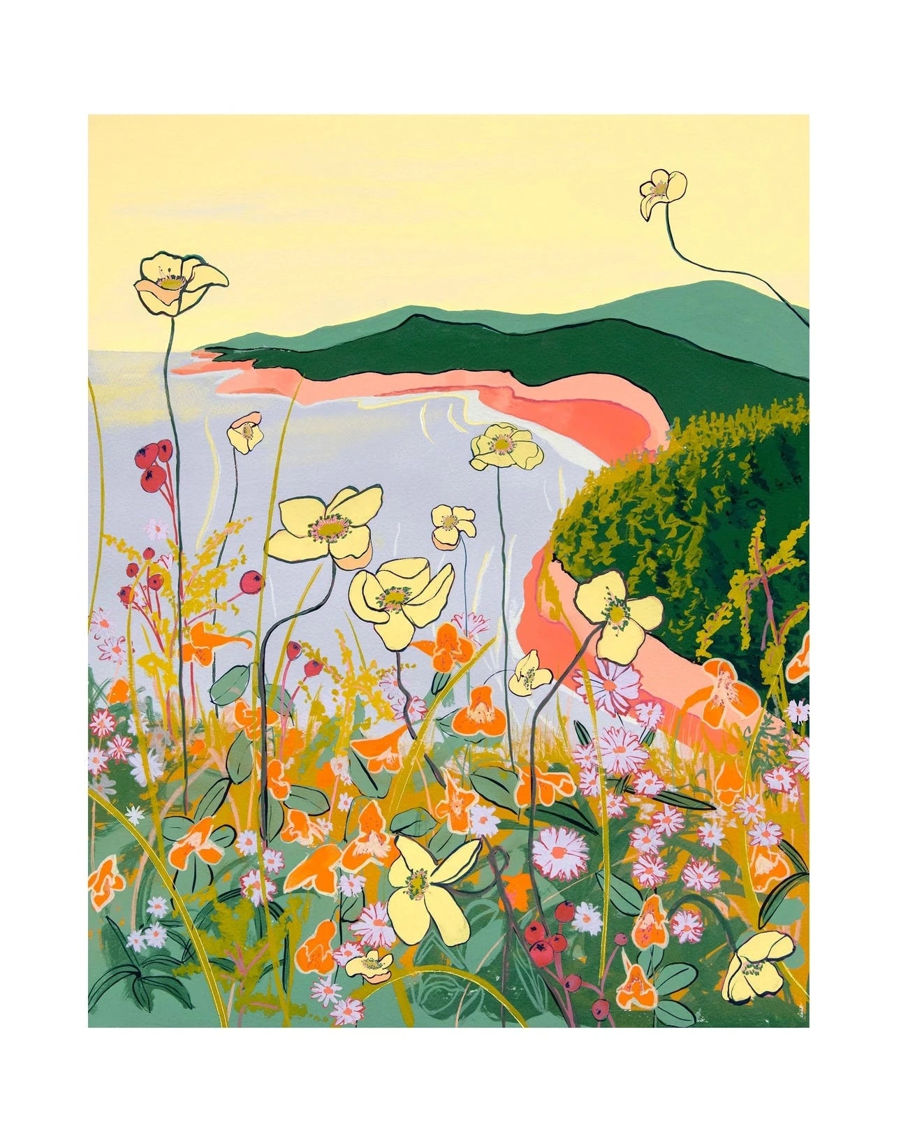 Jewelweeds and Rosehips Print