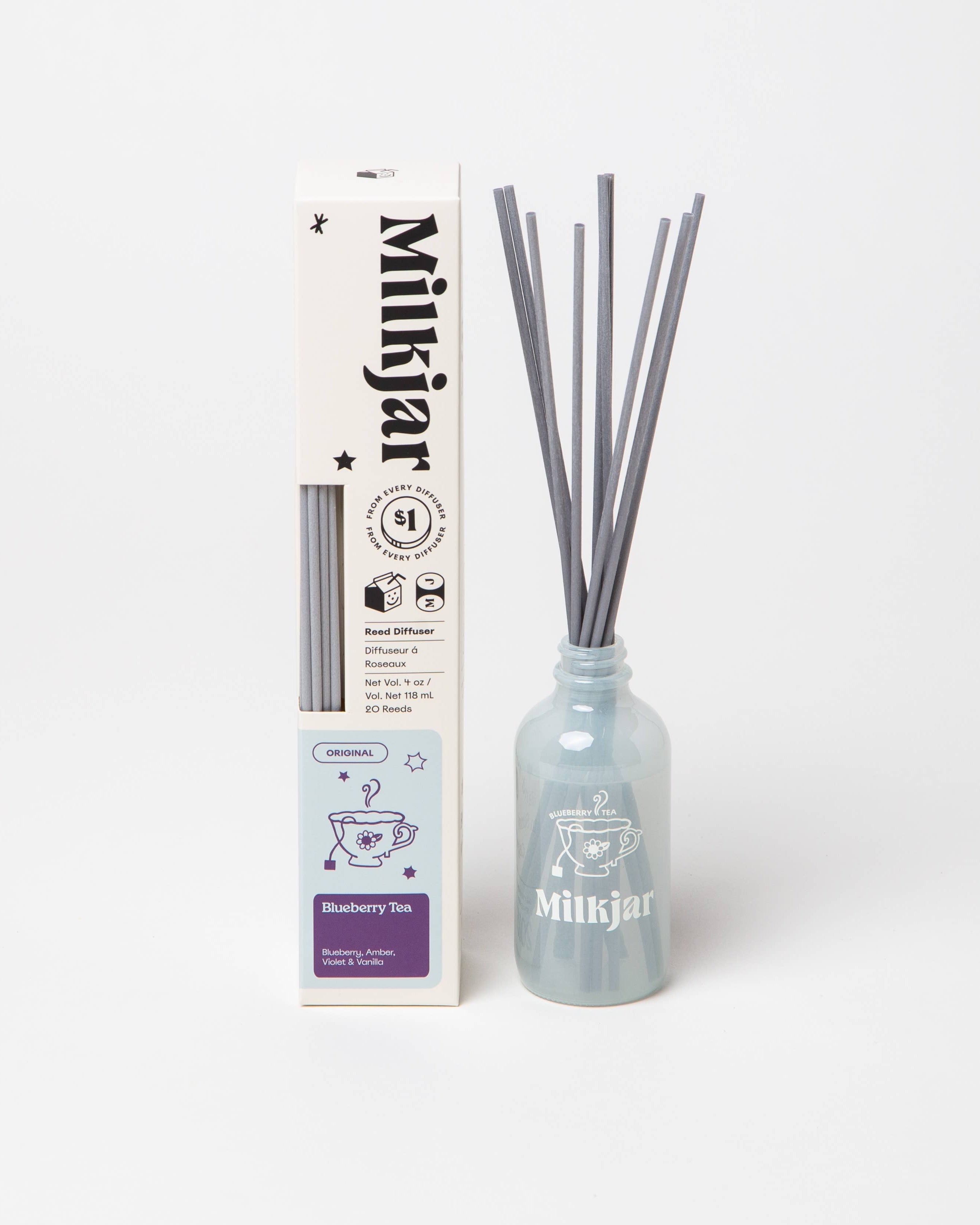 Blueberry Tea - Blueberry, Amber & Vanilla 4oz Reed Diffuser