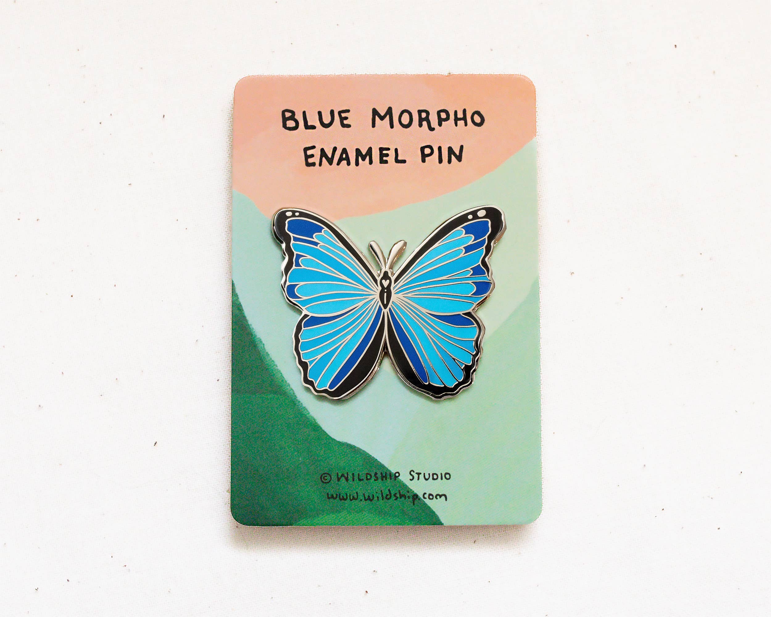 Blue Morpho Butterfly Enamel Pin