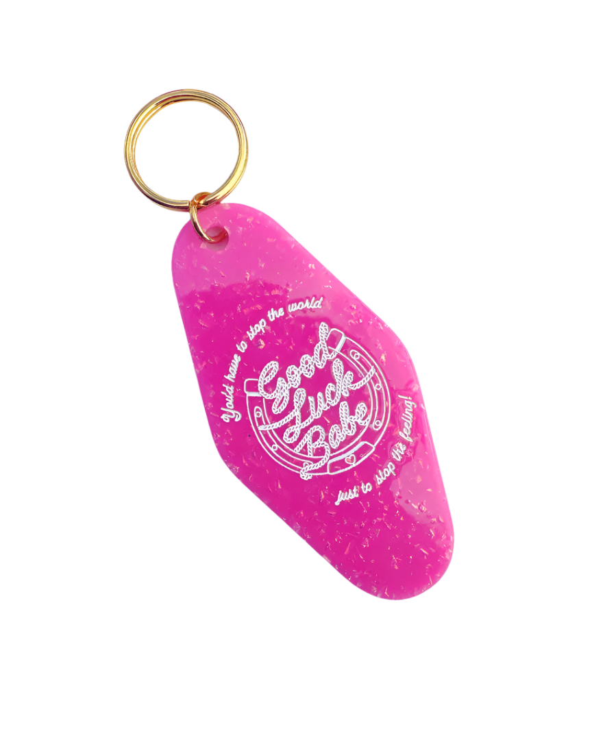 Good Luck Babe Motel Tag Keychain