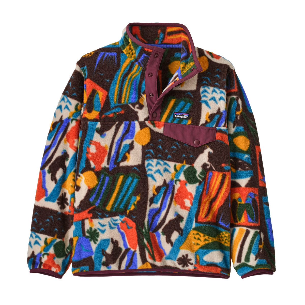 Kid's Lightweight Synchilla Snap-T Pullover - Let's Chat: Den Brown