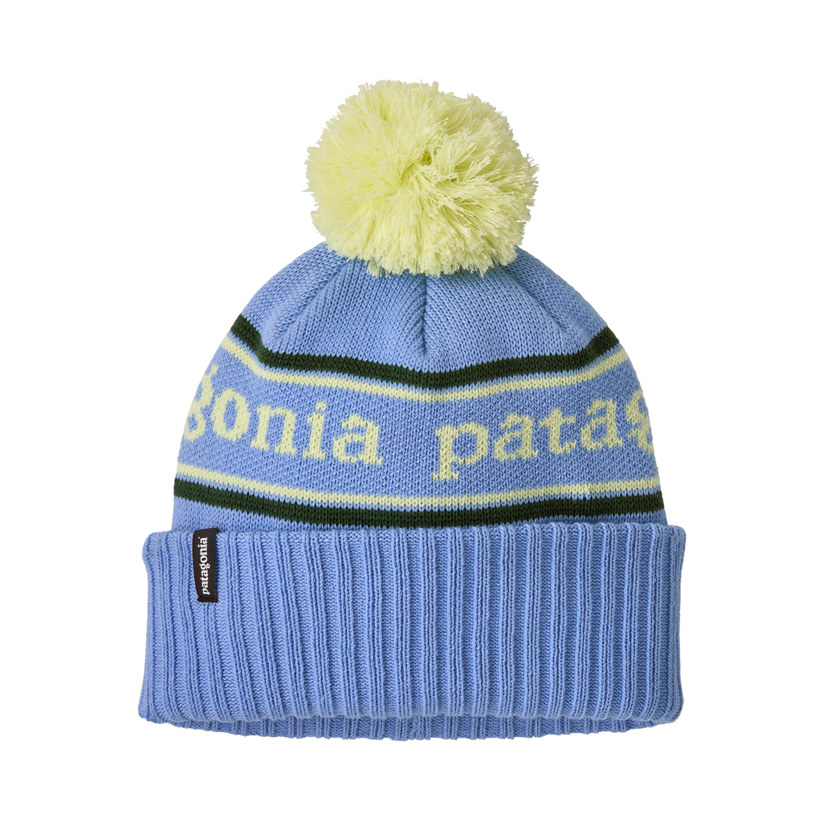 Patagonia Kid's Powder Town Beanie - Park Stripe: Diver Blue — product photograph