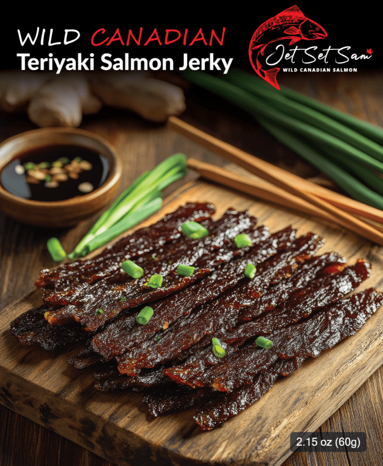 Wild Canadian Smoked Salmon Jerky Teriyaki Flavor