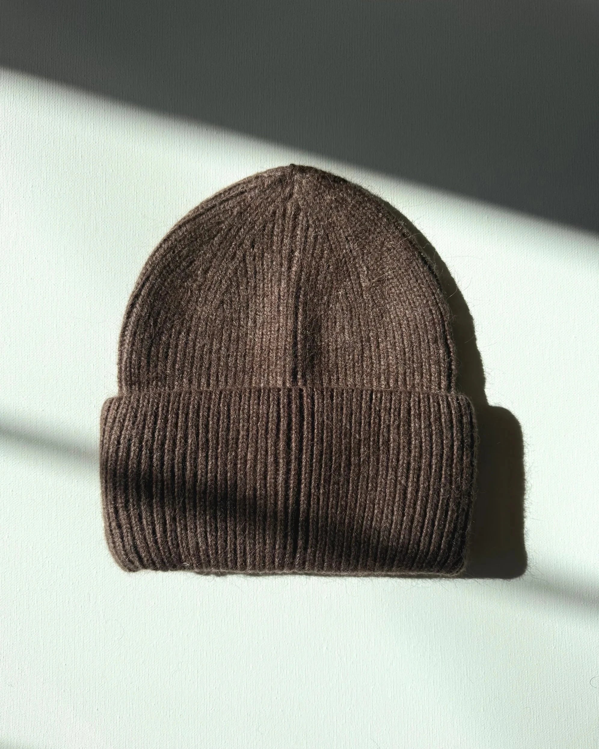 Royal Angora Wool Beanie - Dark Brown