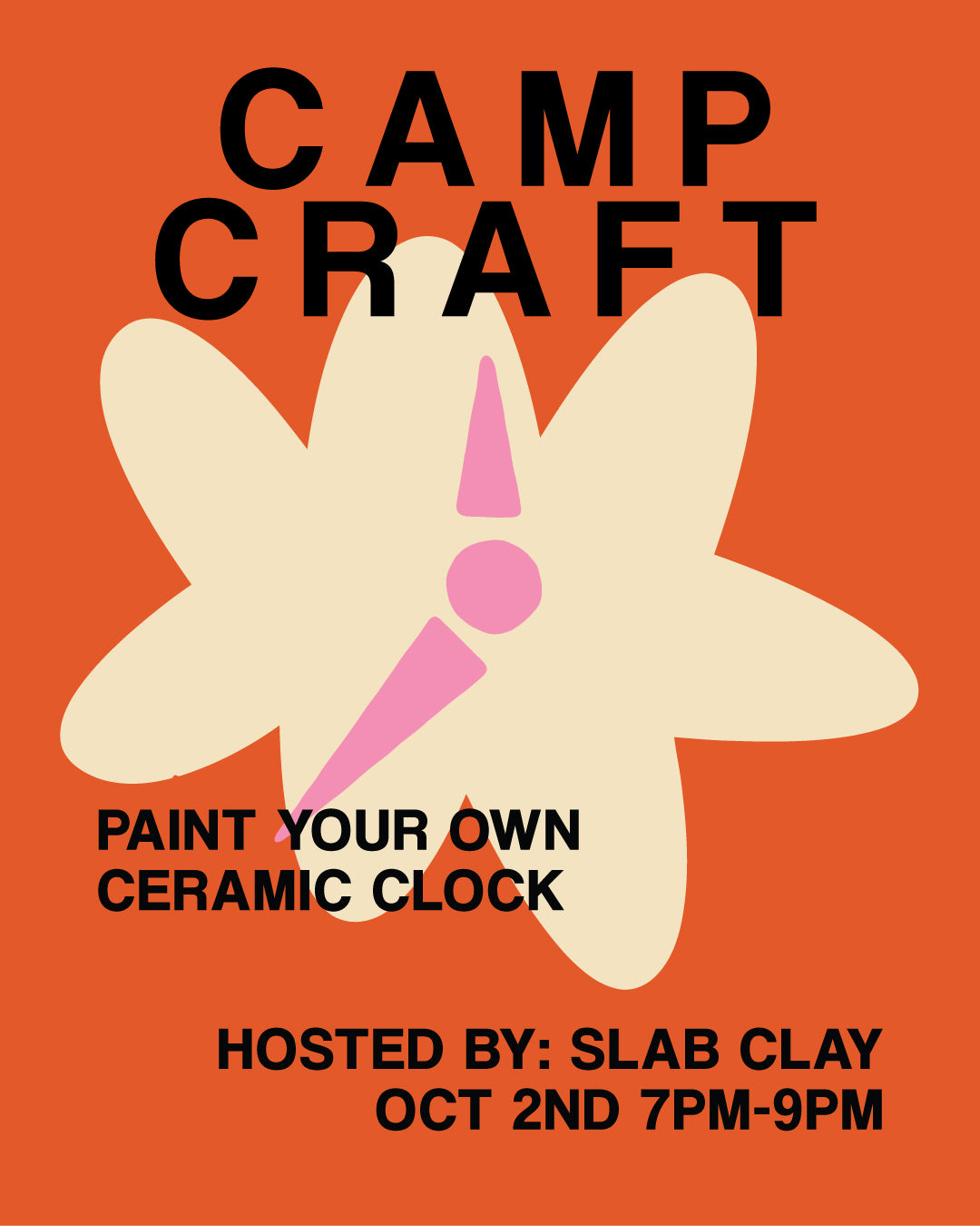 CAMPCRAFT - SLAB CLAY CERAMIC CLOCK PAINTING OCT 2