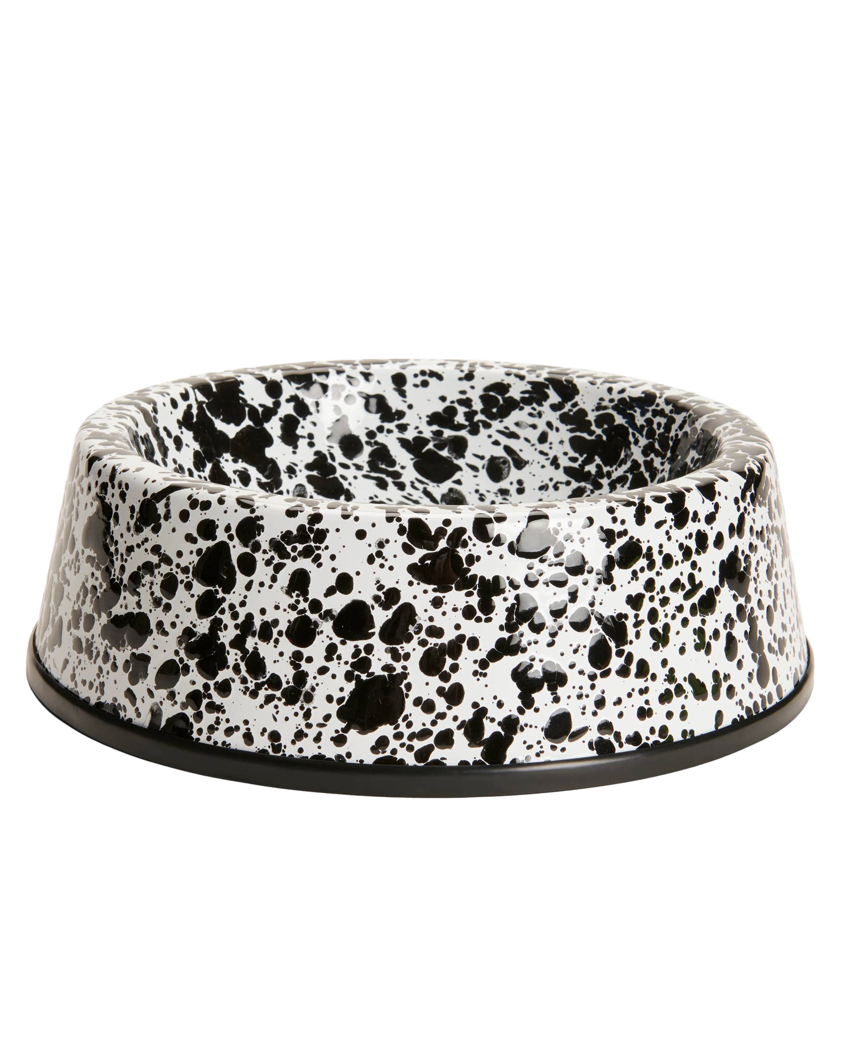 Splatter Enamelware Large Pet Bowl - Black Splatter