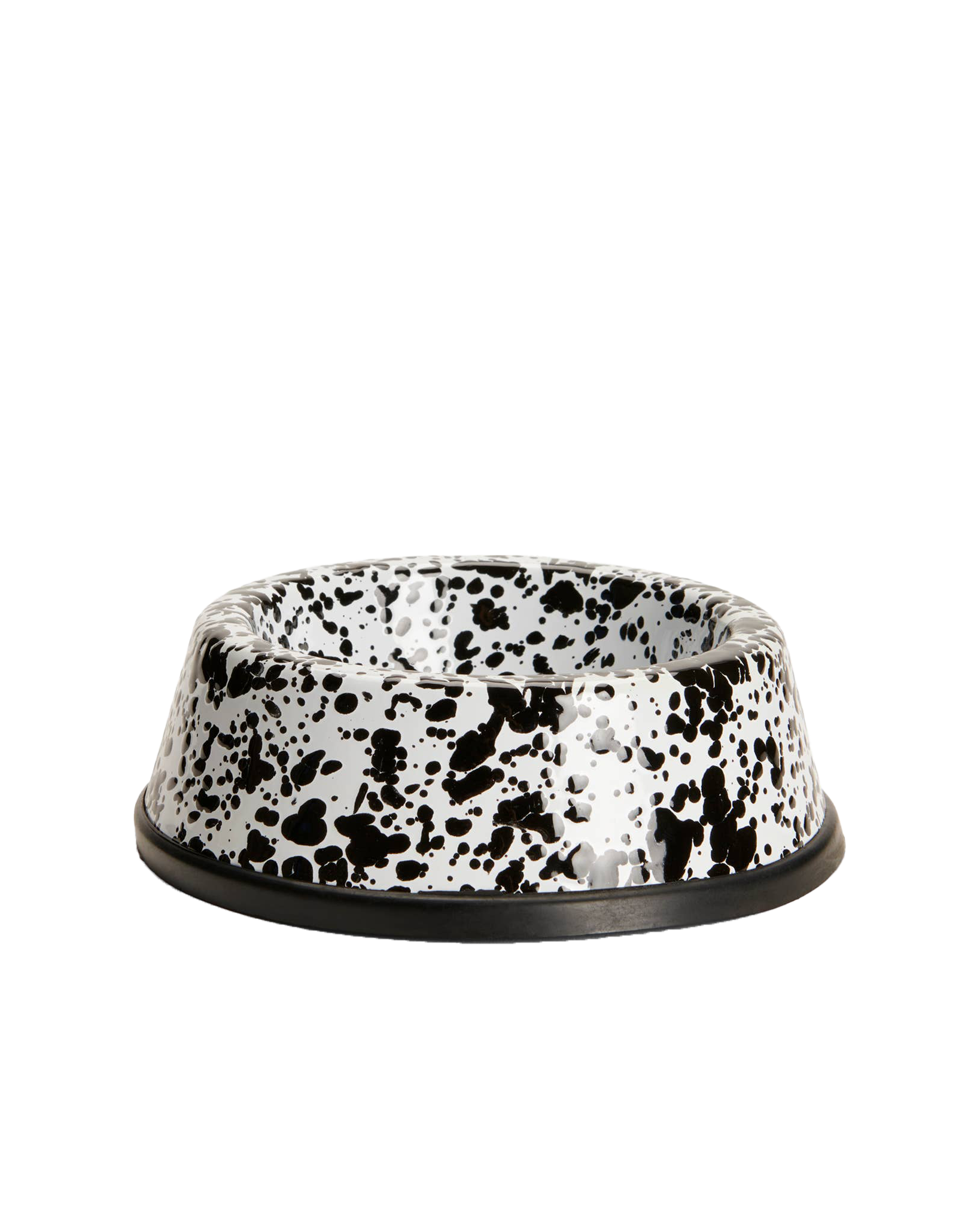 Splatter Enamelware Small Pet Bowl - Black Splatter