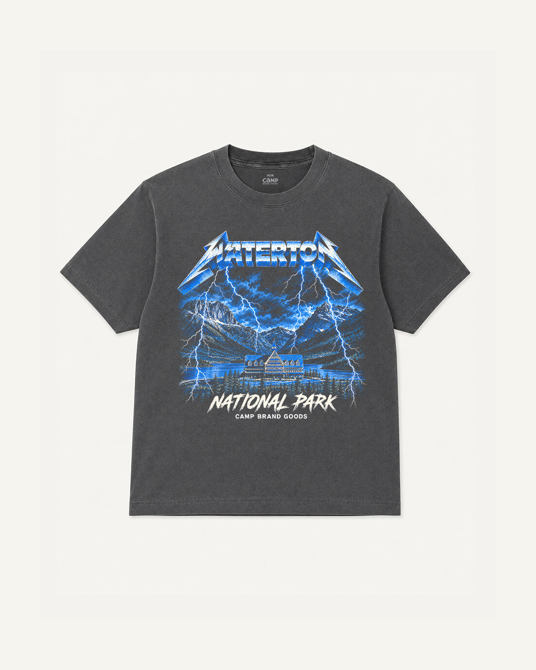 Kids Waterton Rockies Tour Vintage T-Shirt - Faded Black