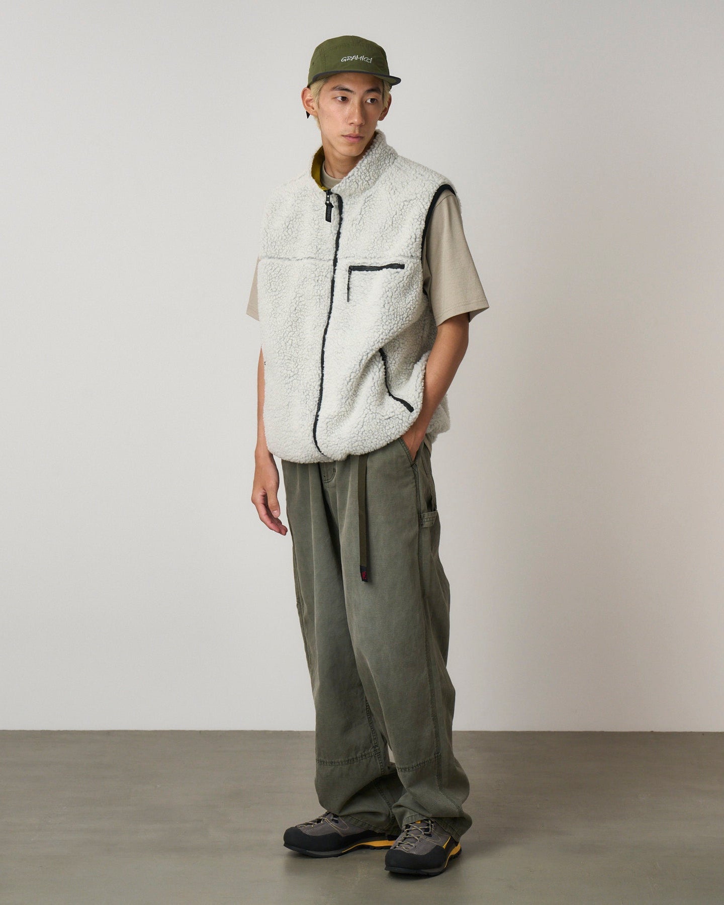 Reversible Sherpa Vest Natural/Chartruese