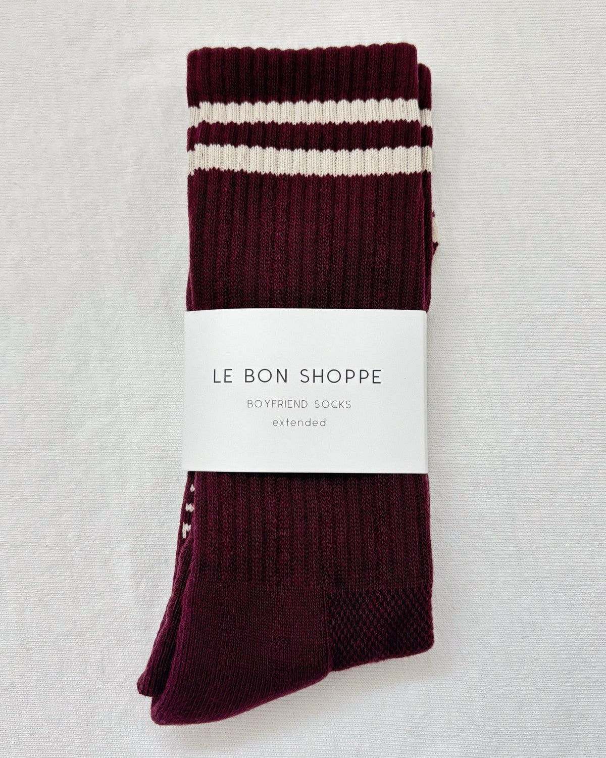 Extended Boyfriend Socks Maroon