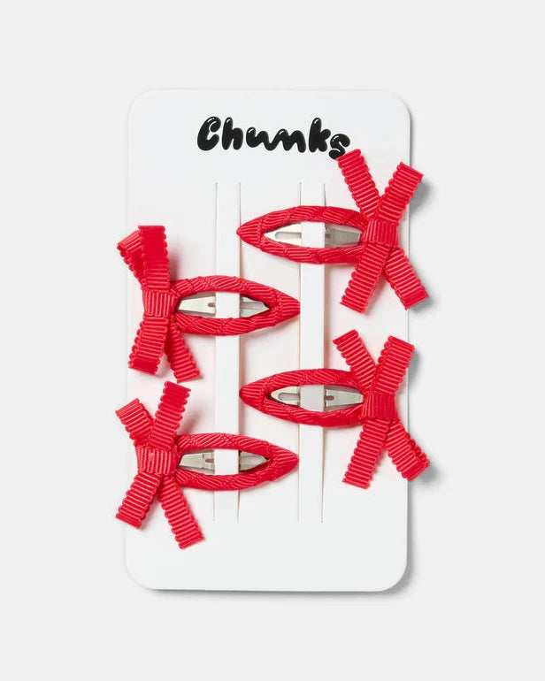 Bow Snap Clips in Cherry
