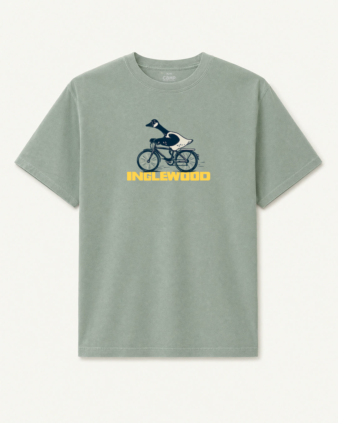 Goose On Bike Vintage T-Shirt - Faded Sage