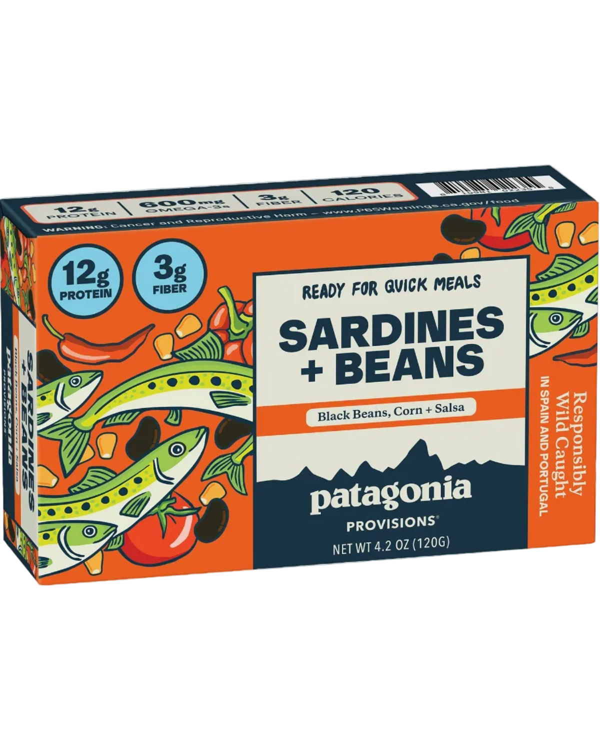 Sardines with Black Beans, Corn & Salsa