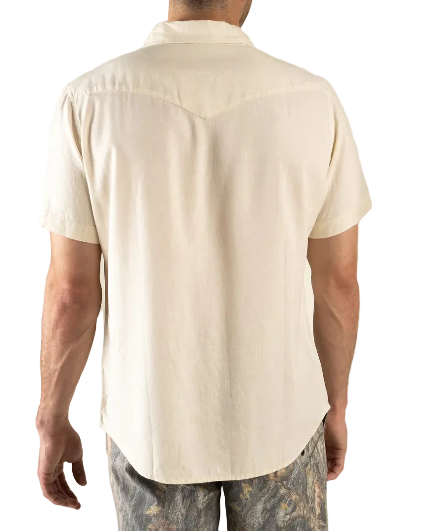 The Wyatt Pearl Snap Short Sleeve Solid Shirt - Antique White