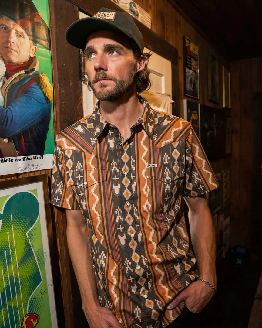 The Wyatt Pearl Snap Short Sleeve Print Shirt - Tempe Stripe