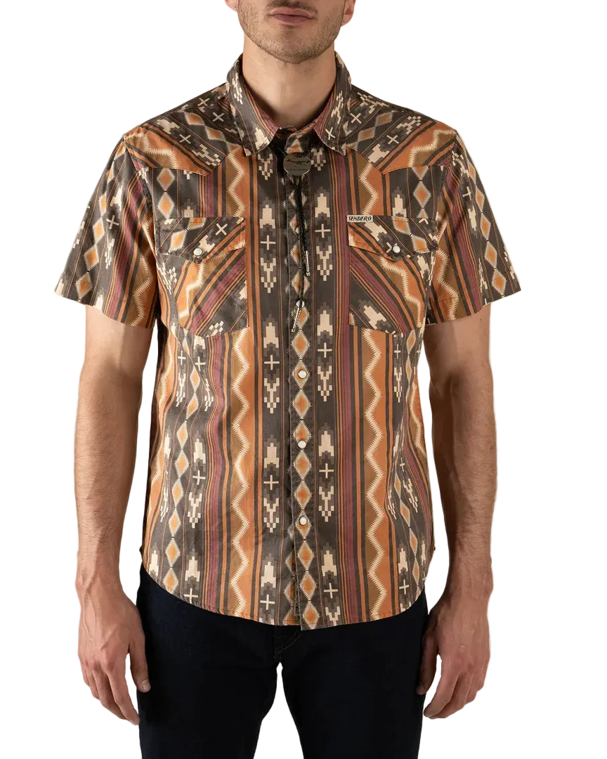 The Wyatt Pearl Snap Short Sleeve Print Shirt - Tempe Stripe