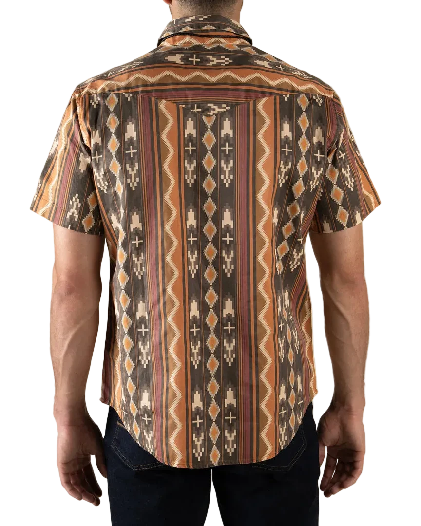 The Wyatt Pearl Snap Short Sleeve Print Shirt - Tempe Stripe