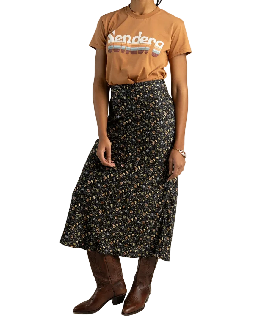 Pearla Slip Skirt - Black Floral