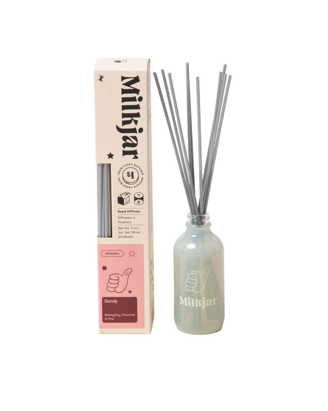 Dandy - Mahogany, Firewood & Pine 4oz Reed Diffuser