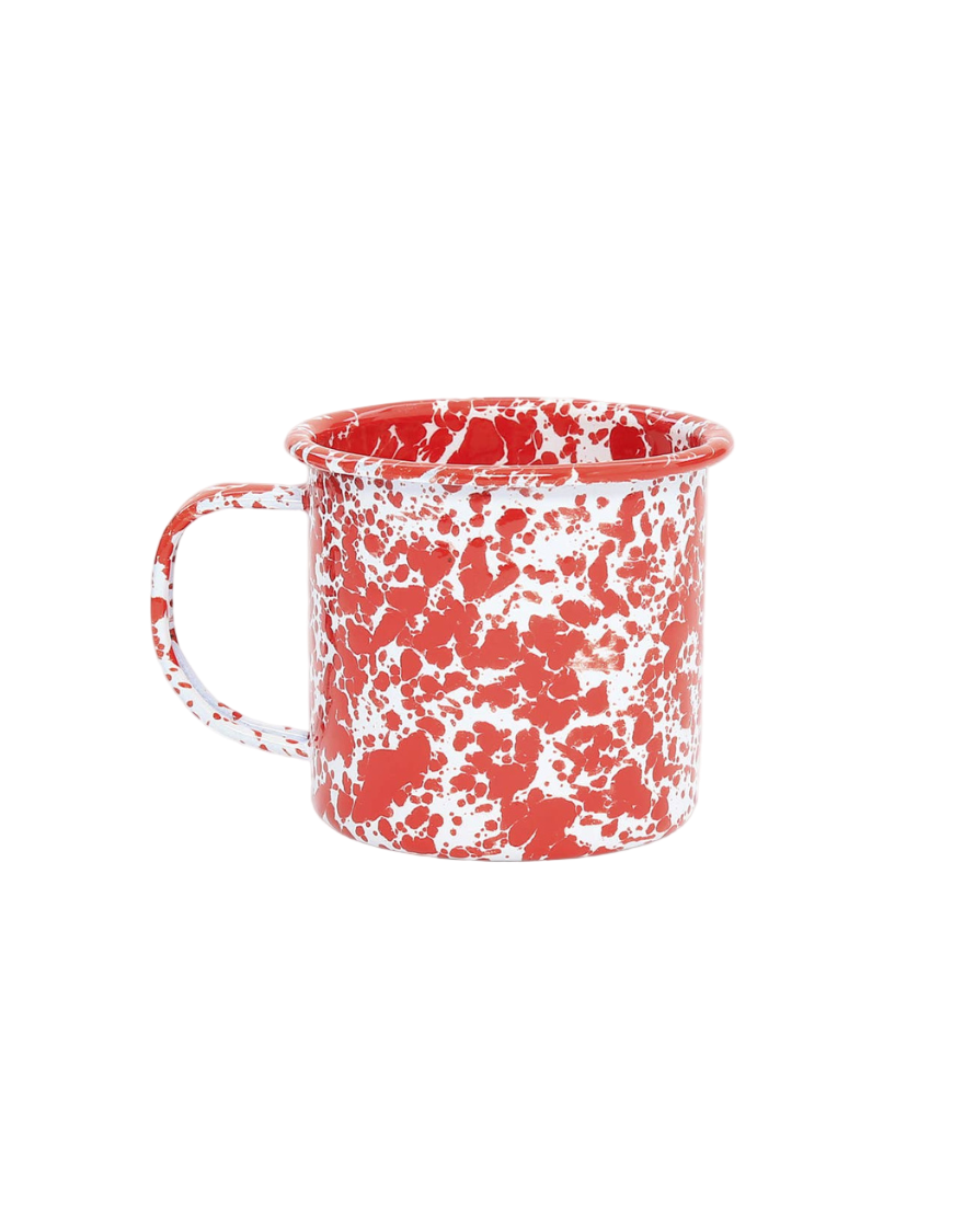 Splatter Enamelware 12 oz Mug: Red Splatter