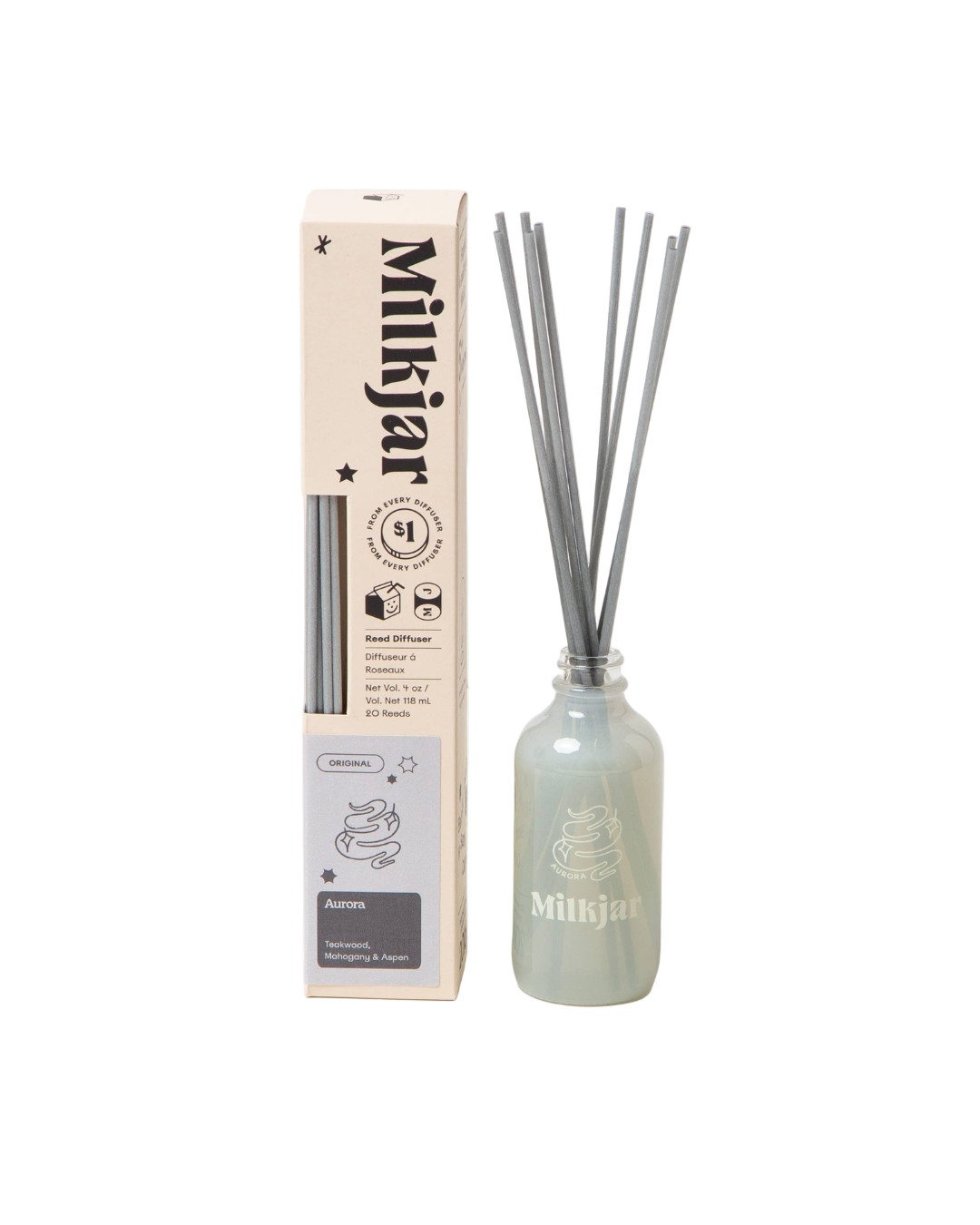 Aurora - Mahogany, Teakwood & Aspen 4oz Reed Diffuser