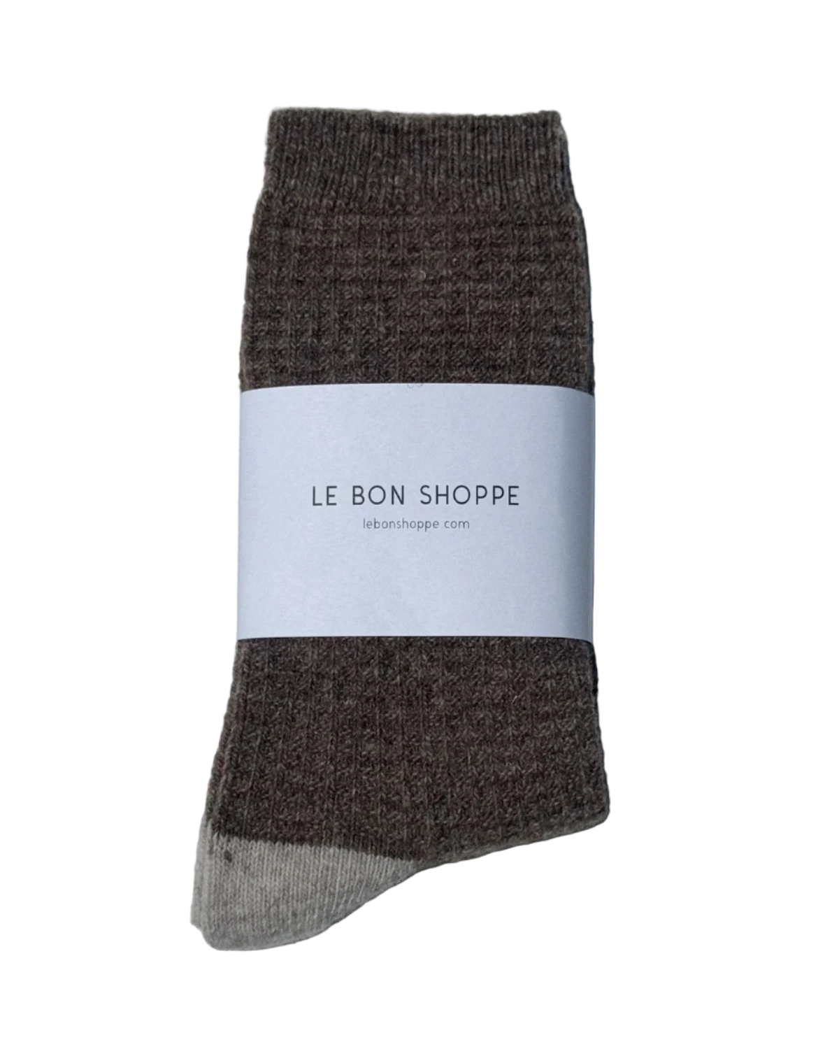 Wool Waffled Socks Brown