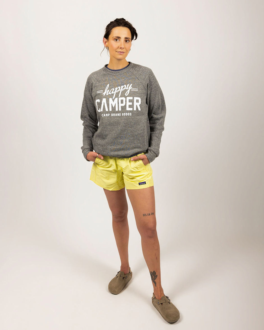 Happy Camper Original Crewneck - Heather Grey