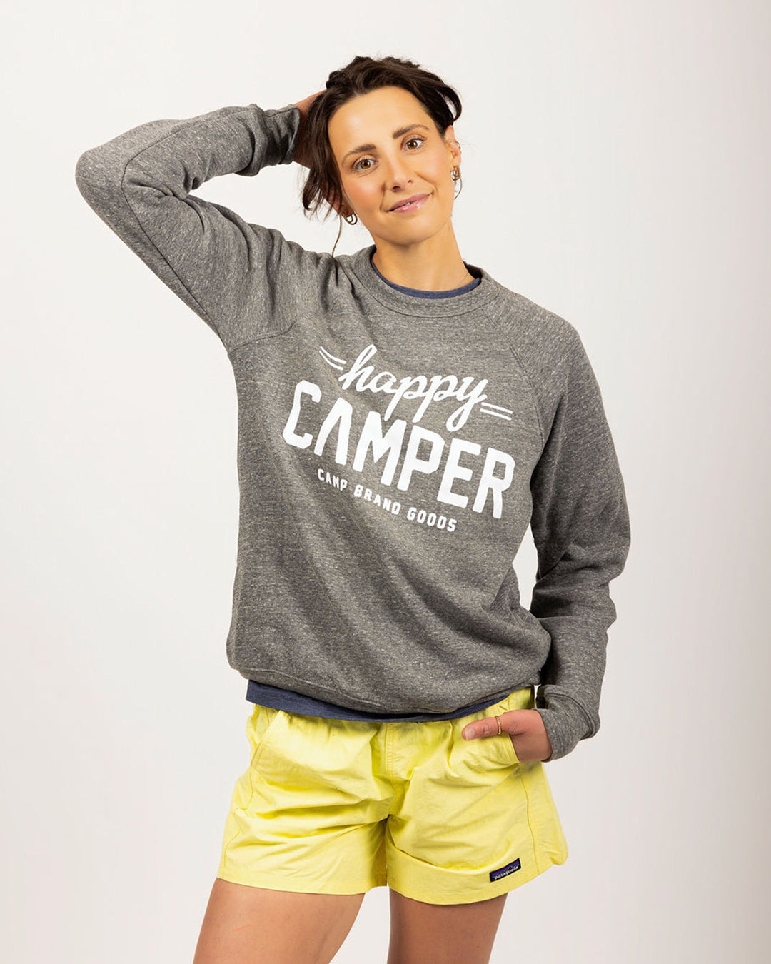 Happy Camper Original Crewneck - Heather Grey