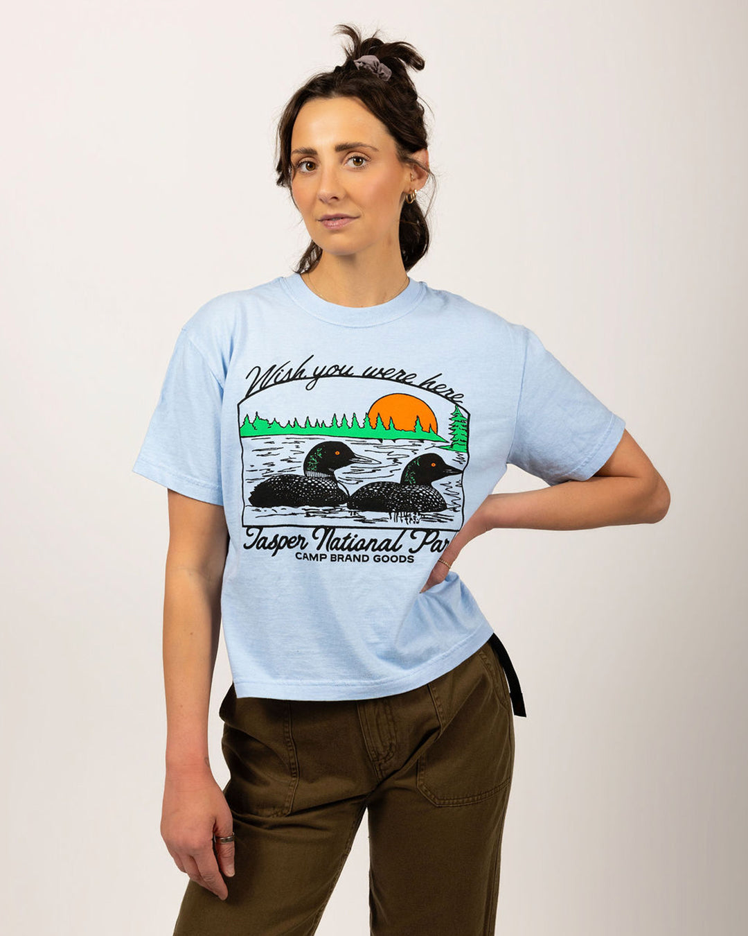 Wish You Were Here W's Vintage T-Shirt - Sky