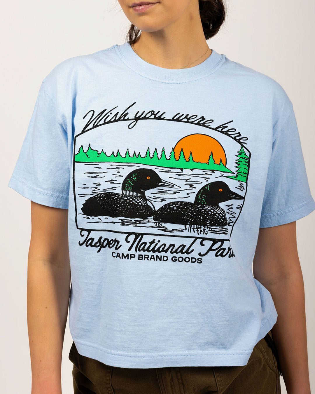 Wish You Were Here W's Vintage T-Shirt - Sky