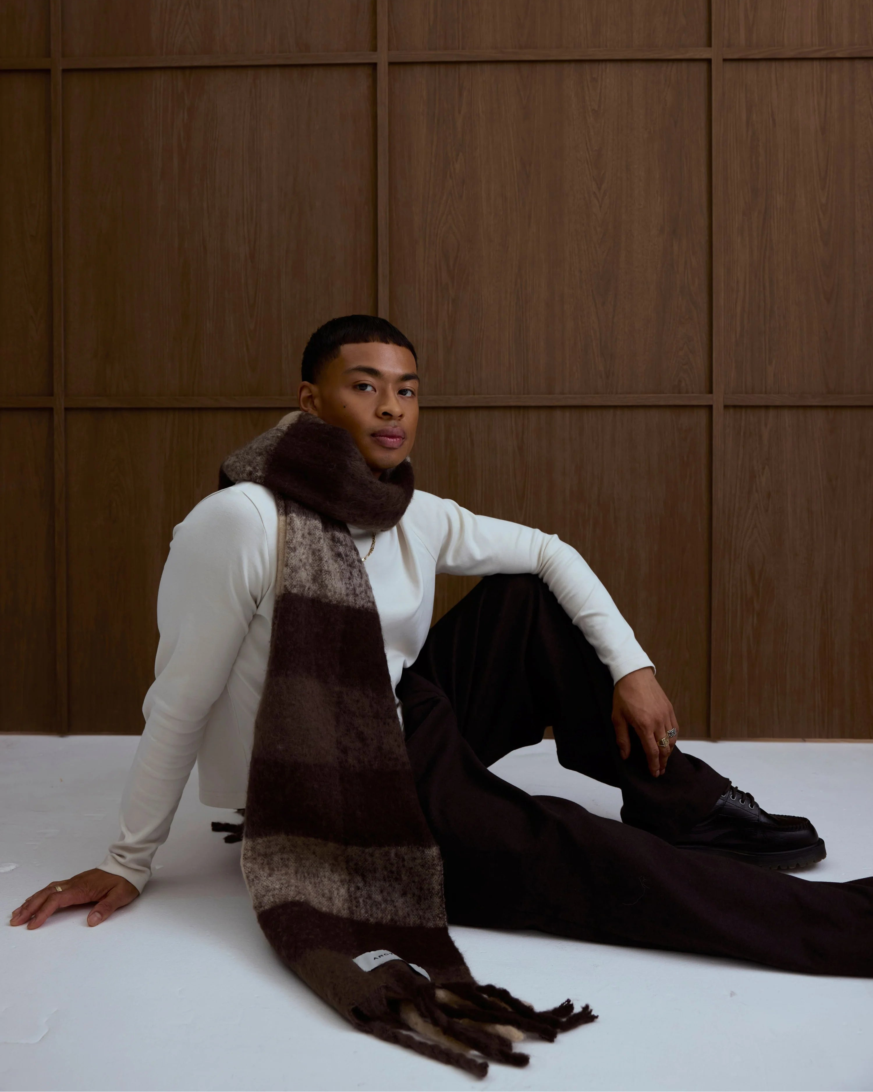 The Reykjavik Scarf Brown Check