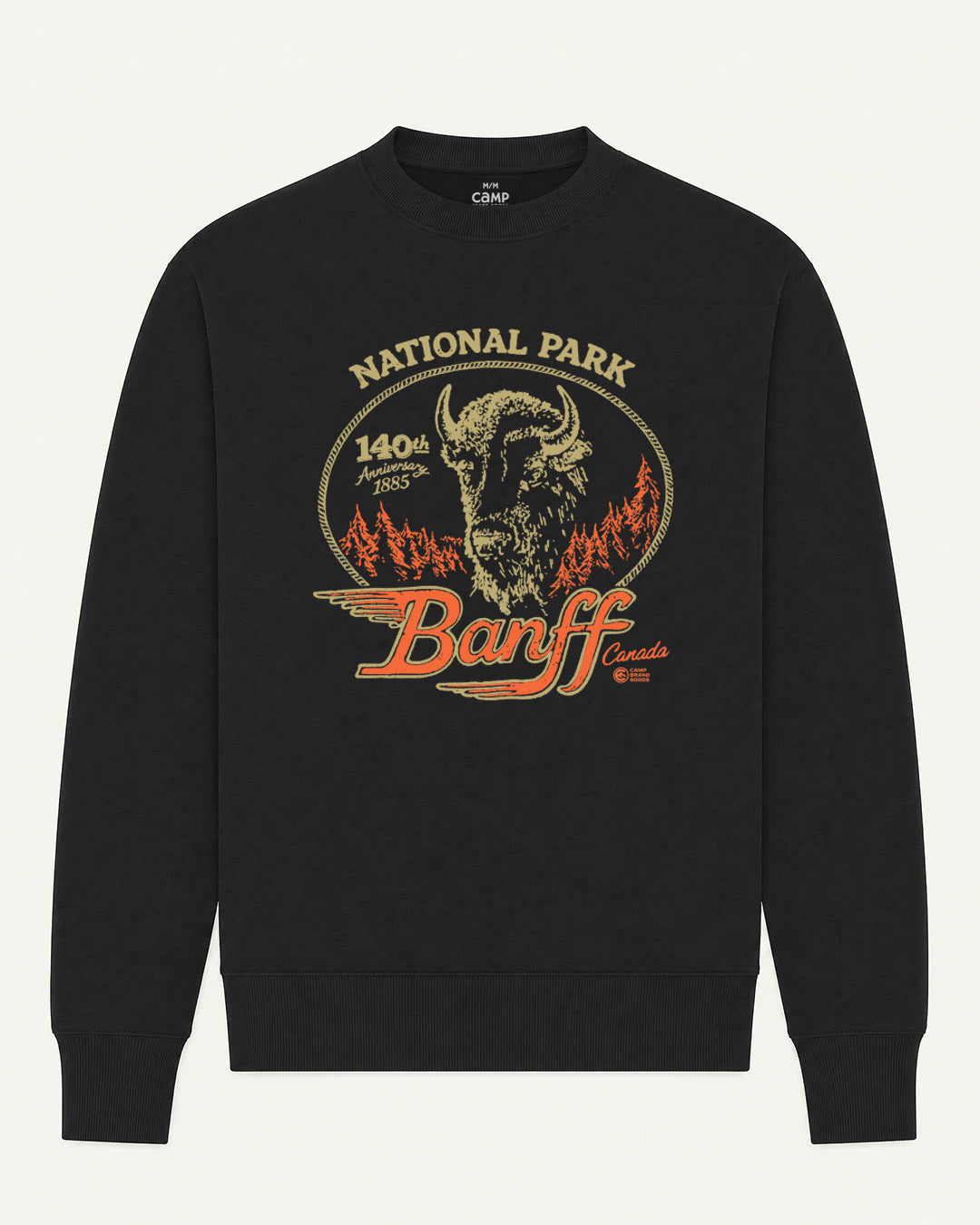 Banff Bison Vintage Crewneck - Black