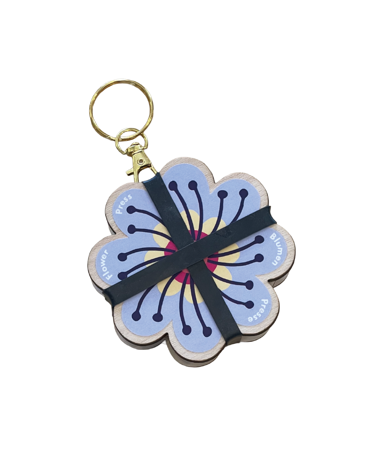 Keyring Flower Press - Pinks & Blues