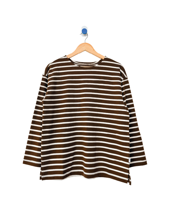 Marseille Top White Stripe on Coffee
