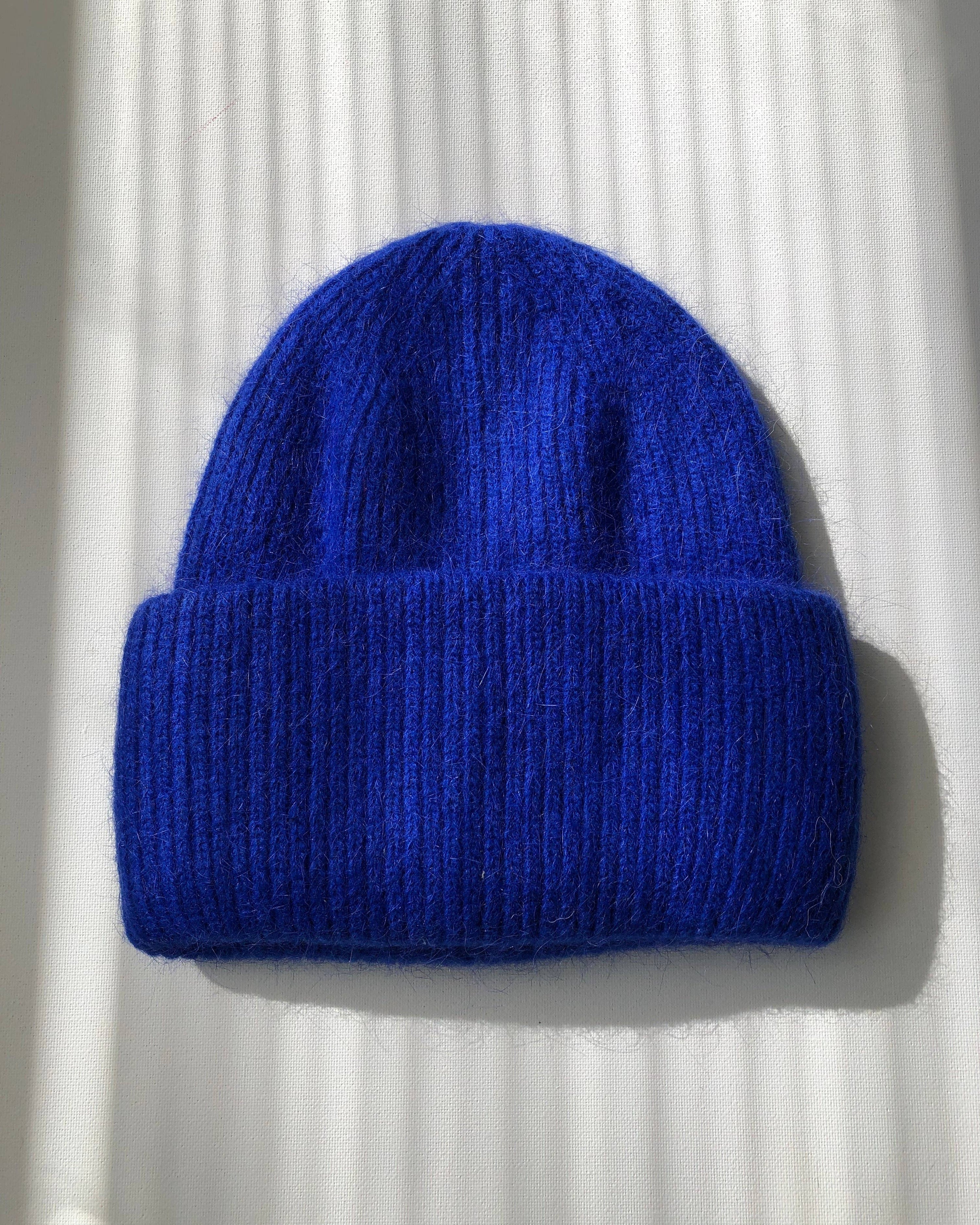 Royal Angora Wool Beanie - Royal Blue