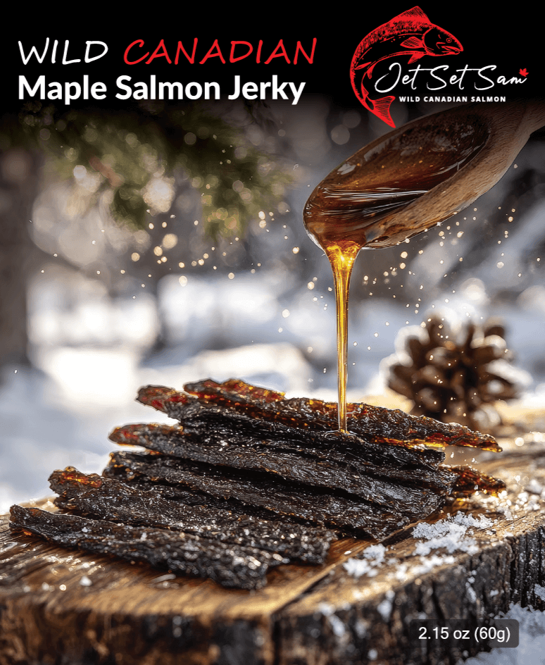 Wild Canadian Smoked Salmon Jerky Maple Flavor Shelf Stable