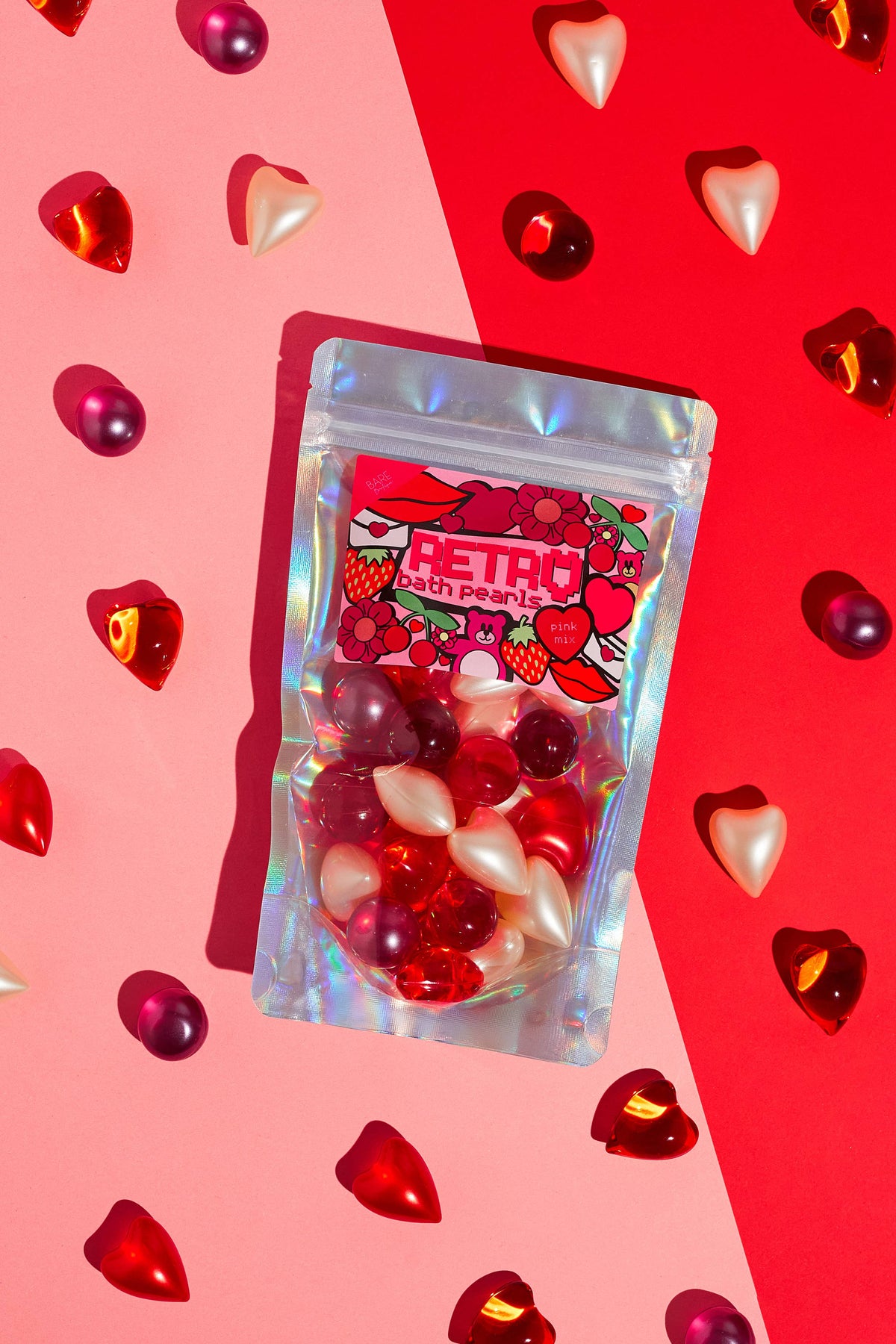 Bare Boutique Retro Bath Pearls - Pink Mix - 30 Pack product bag