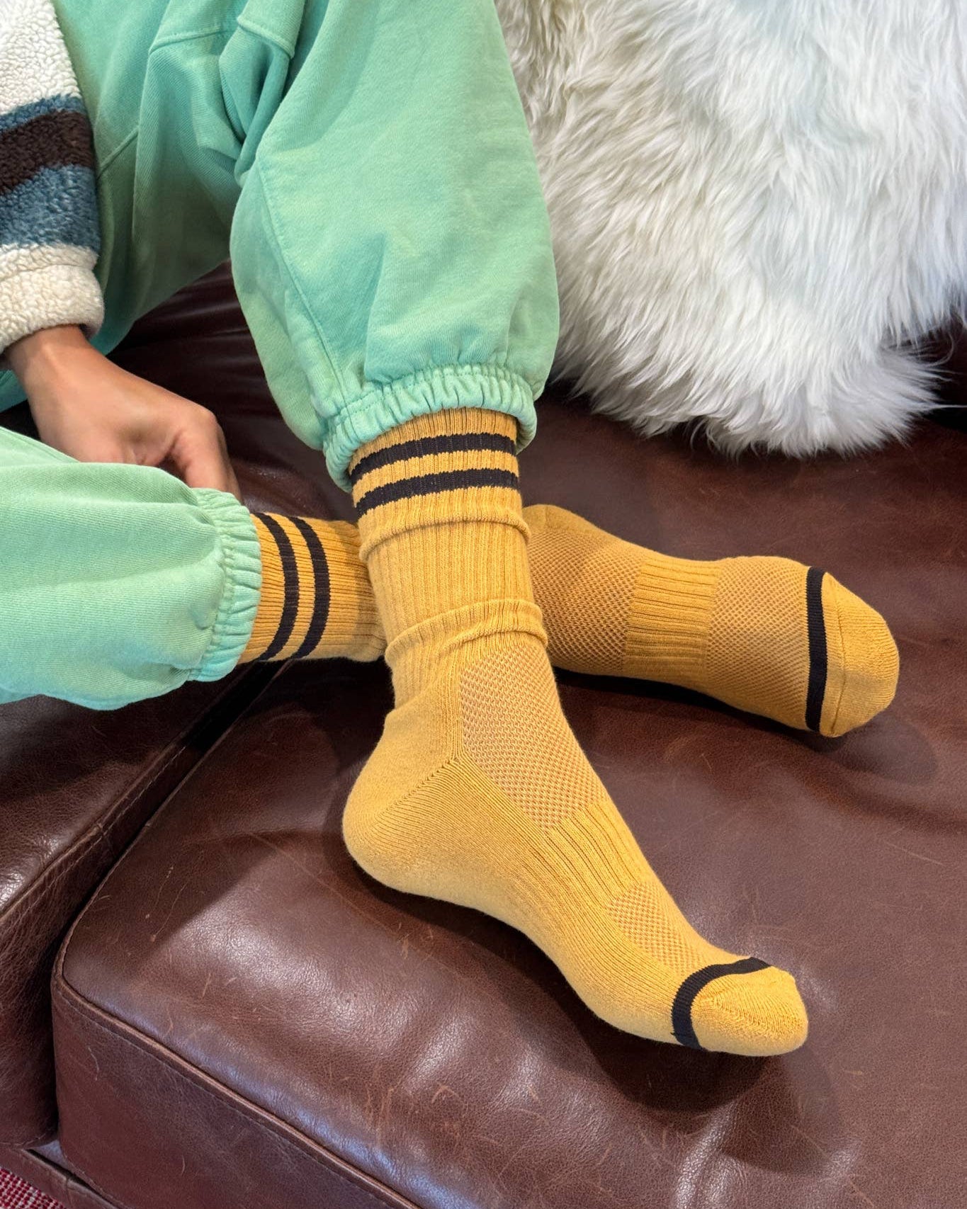 Extended Boyfriend Socks Biscotti