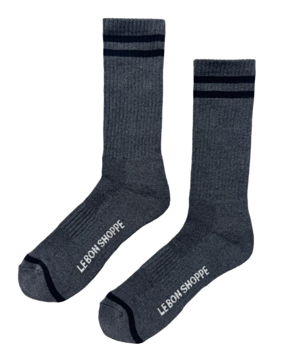 Extended Boyfriend Socks Charcoal