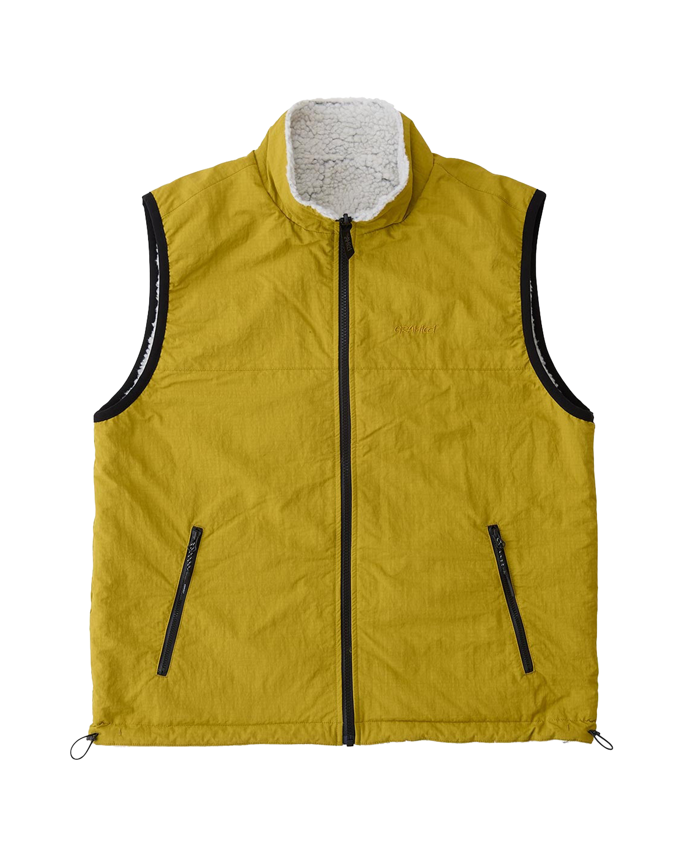 Reversible Sherpa Vest Natural/Chartruese