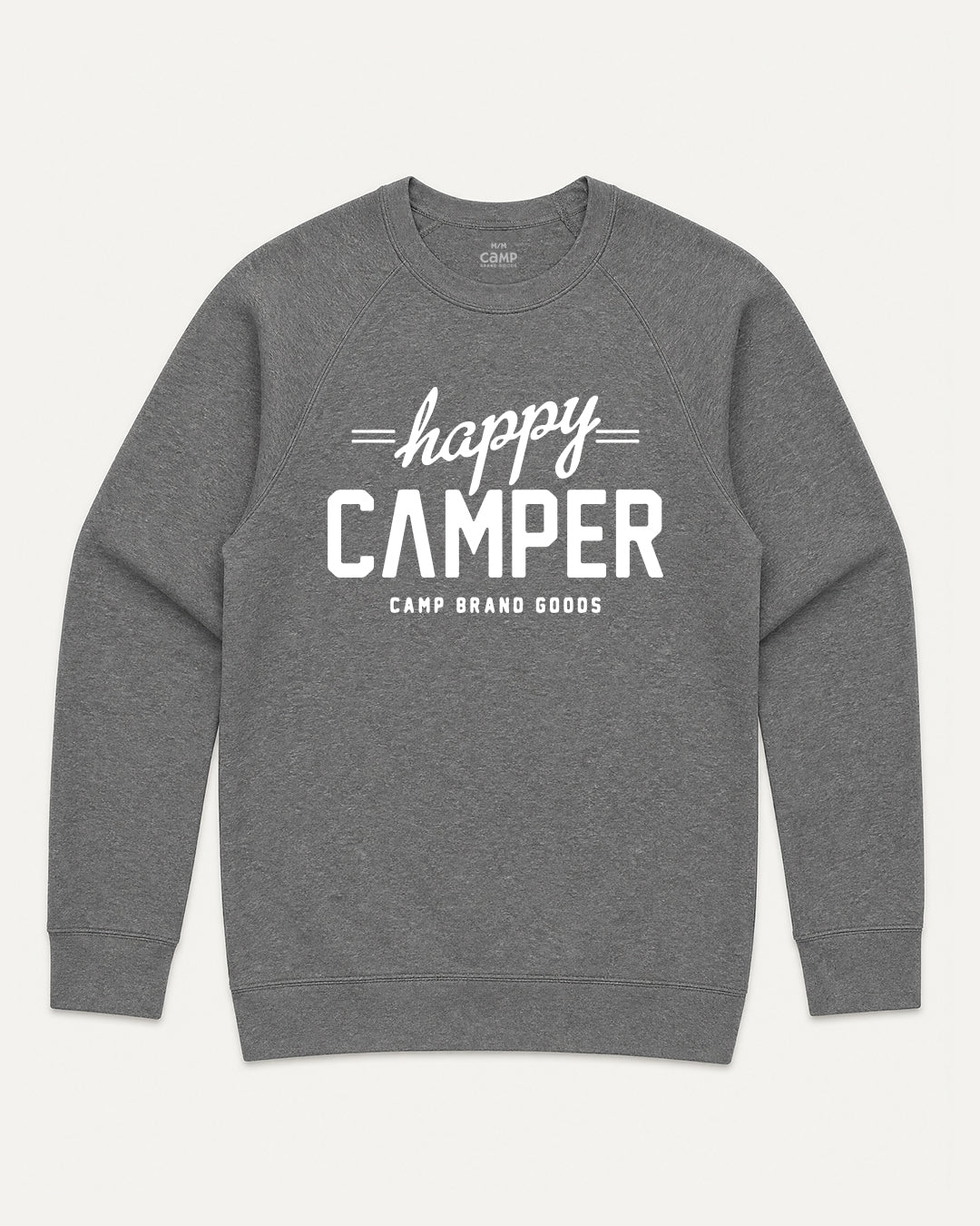 Happy Camper Original Crewneck - Heather Grey
